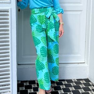 Tropical leaf pants with stretch from Sailor Sailor Clothing